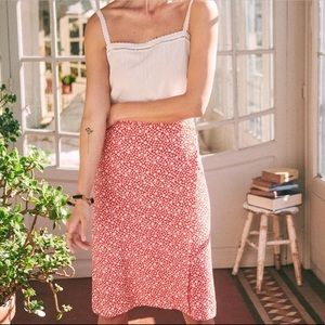 NWOT Sezane Maisie Skirt Daisy Sz S Red Hi…